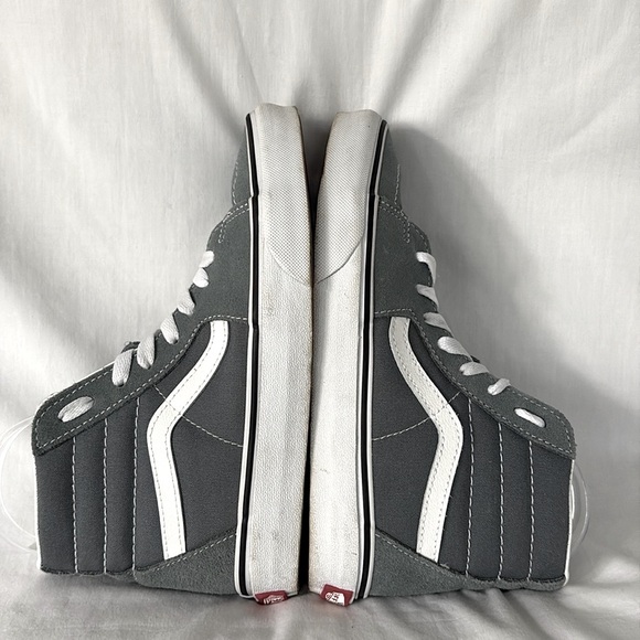 Vans Sk8-Hi Sneakers Gray White High Top Suede Skateboard Skater Shoes Women 6.5 - Picture 9 of 12